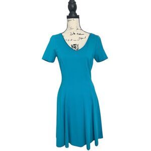 White House Black Market SZ S blue fit and flare dress